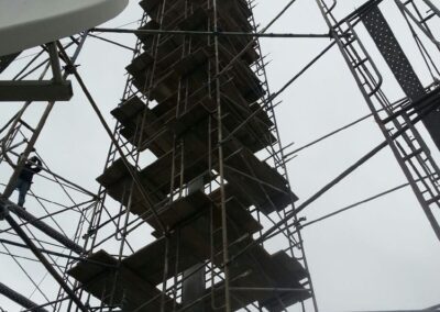 a tall structure with scaffolding